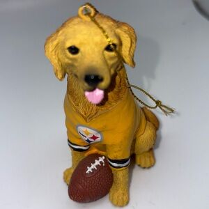 Pittsburgh Steelers sport America team Golden retriever puppy ornament